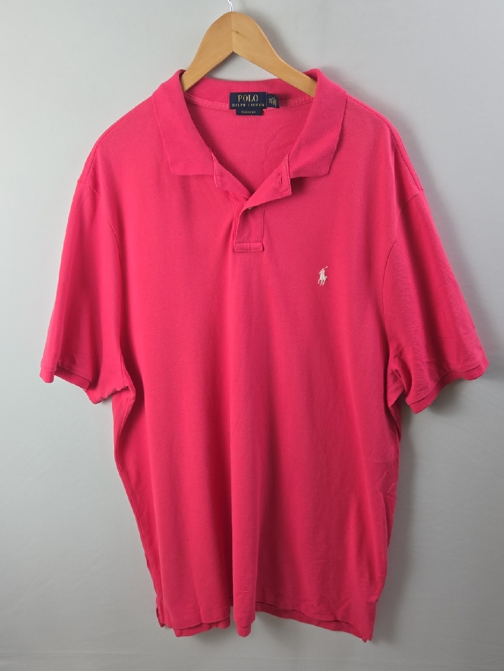 Polo Ralph Lauren Classic Fit Polo Shirt Sz XXL Fushia Casual Country Club Golf‎